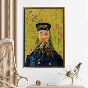 Van Gogh 'Postman Roulin' Landscape Custom <b>Printed</b> Art Deco Panel Clear <b>Framed</b> Hanging <b>Canvas</b> Artwork - Product Image 3