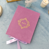 Boîtes d'invitation personnalisées de luxe en velours réutilisables et écologiques pour anniversaires et mariages, avec invitations en acrylique doré effet miroir