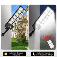 Lampe solaire LED extérieure puissante de 1200 watts, 504 LED, 3 modes, télécommande, étanche, lampe de jardin, lampe de rue