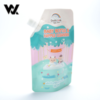 Emballage en doypack plastique personnalisé avec impression de marque, poche à bec verseur pour lessive, liquide vaisselle, savon