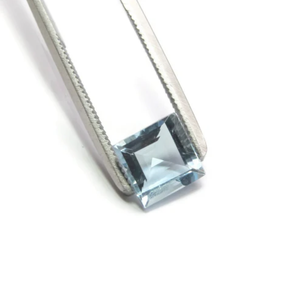 Aguamarina Natural, Beryl Cuadrado, Gema Suelta Facetada Azul de 3mm a 10mm, Gema de Color Azul Certificada - Product Image 1