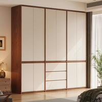 Armoire de rangement pour chambre à coucher, style chinois moderne, en chêne de qualité ENF, couleur noyer, sans poignée, design squelette