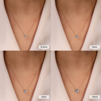 Mlluki SMON05 Bijoux fins pour femmes, collier pendentif solitaire classique en argent sterling 925 avec diamant Moissanite VVS 1ct 2ct 3ct 4ct