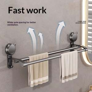 <span class=keywords><strong>Toallero</strong></span> Doble Duradero con Ventosas Gris Metálico, <span class=keywords><strong>Sin</strong></span> Perforaciones, Gancho <span class=keywords><strong>de</strong></span> <span class=keywords><strong>Pared</strong></span> para Almacenamiento en Baño y Hogar - Product Image 4