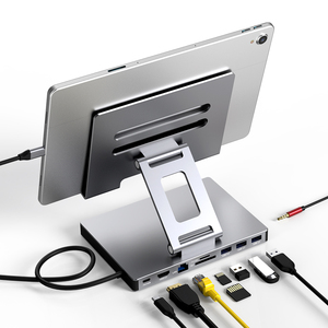 Hub de port USB de type C Multiport 9 en 1 Splitter USB C Hub <span class=keywords><strong>Adaptateur</strong></span> pour ordinateur portable iPad Air/<span class=keywords><strong>Pro</strong></span> Stand Holder - Product Image 1