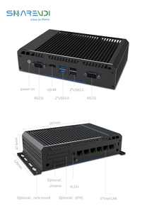 Hiệu suất cao x86 không quạt Mini PC máy tính với 4/6 Lan 2 COM cho cổng thông minh và an ninh mạng sử dụng thiết bị đầu cuối - Product Image 6