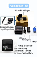 Printer Label Thermal Mini 58mm Dapper Handheld, Pembuat Label Ponsel Portabel, Resolusi 203dpi, Baterai 2000mAh