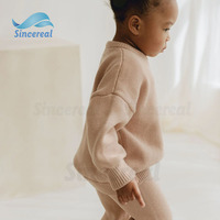 Vêtements d'hiver personnalisés de haute qualité pour enfants et bébés filles adorables tenues en coton ensemble de 2 pièces ensemble de pull en tricot