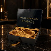 Boîte cadeau magnétique personnalisée pour cosmétiques et soins de la peau, style livre rigide avec couvercle rabattable, insert en mousse et velours, dorure à chaud