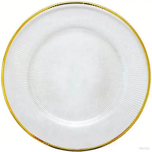 Vaisselle ronde vintage verte de 13 pouces assiettes de présentation pour décorations de table de banquet de mariage et d'événement vente en gros - Product Image 2