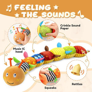 도매 0-3 세 아기 음악 다채로운 애벌레 어린이 봉제 장난감 Juguetes Para 로스 니노스 어린이를위한 교육 완구 - Product Image 4