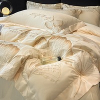 Parure de lit de luxe en coton tissé moderne et écologique, housse de couette douce, draps et housse de couette pour la maison OEM ODM