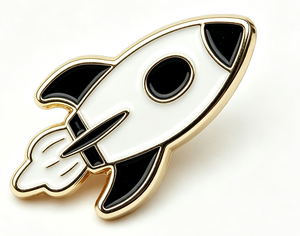 Pin de Solapa Personalizado de Metal Esmaltado con Forma de Cohete, Chapado en Oro, de Forma Irregular, Estilo Cloisonné, para Ropa, Regalo Promocional - Product Image 1