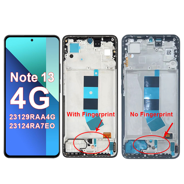 For Xiaomi Redmi Note 13 4G LCD Cellphone Repair Parts Including Frame Touch Screen OLED TFT Digitizer Panel Display