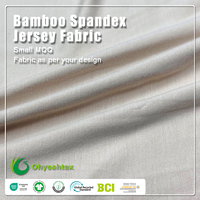 Kain Jersey Rajut Lembut 200gsm Berkelanjutan 93% Bambu Lyocell 7% Spandex untuk Pakaian