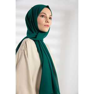 Emerald Green Chiffon <b>Shawl</b> For <b>Women</b> Breathable Lightweight Middle East Style Scarf - Product Image 1