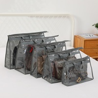 Wholesale Custom Clear Waterproof PVC Non Woven Foldable Dust Proof Storage Bags Set for Wardrobe Handbags Clothes 5 Sizes