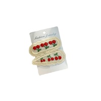 Nouveauté 2024 : Barrettes pour bébés et enfants, adorables, motif fruits tricotés, accessoires de cheveux de princesse XC - Barrette à cheveux tricotée motif fruits