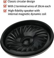 Small DIY MAGNETIC Audio Horn Speaker Audio Amplifier DIY Accessories 8Ohm/2W 50.7MM Diameter with 20CM Terminal Cable
