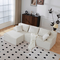 Canapé modulaire compressé en gros, personnalisable, emballé sous vide avec mousse haute élasticité, canapé-lit modulaire en forme de L en boîte