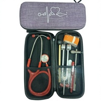 Kit de diagnostic médical manuel haut de gamme, stéthoscope à double tête en acier inoxydable, marteau réflexe, ensemble complet pour médecin, certifié CE, EVA