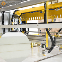 Machine à adhésif thermofusible pour le collage des couches de matelas en mousse à mémoire de forme Comfort HR, 6 têtes, 45-800 g/m², entièrement servo