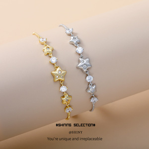 Star Charm <b>Bracelet</b> <b>Copper</b> Alloy Adjustable Chain Women's Jewelry Gift Fashion Accessory - Product Image 2