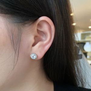 Dylam Trendy 925 Sterling <b>Silver</b> <b>Stud</b> <b>Earrings</b> <b>Earrings</b> for Girls Fashion Jewelry 5A Cubic Zirconia Halo <b>Earrings</b> for Women - Product Image 4