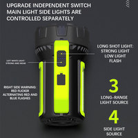 Lampe de poche LED rechargeable avec lumière d'avertissement rouge et bleue COB, batterie externe, chargement USB pour réparation automobile et situations d'urgence