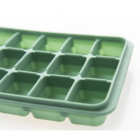 Bac à glaçons en silicone de qualité alimentaire, sans BPA, écologique, 15 cavités, avec couvercle anti-fuite, flexible, pour congélateur, bar à domicile, logo personnalisé
