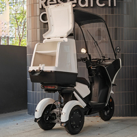 Scooter électrique de type moto cruiser 2000w 72V 45Ah avec toit fermé pour la livraison de pizza et de nourriture, mobilité, avec housse de pluie
