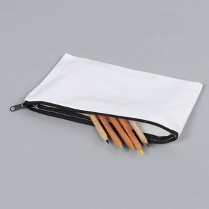 Pochette zippée en toile vierge personnalisable - Mini trousse de toilette, étui à crayons en gros, organiseur de maquillage grande capacité pour cadeaux promotionnels - Product Image 3