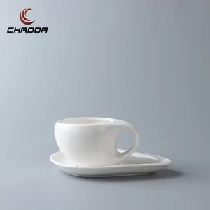 Elegant Home Gift Set Ceramic Coffee Mug English Graceful Curve Tea Cups Saucers Fine Bone China Tea Set