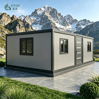 Maisonnette Moderne Pliable et Extensible en Conteneur Acier avec Panneaux Sandwich, 20 Pieds, pour Extérieur, Logement Économique à Vendre