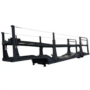 2/3 Axles Heavy Duty Double Deck Transport SUV Skeleton Frames Flatbed Car Vehicle Carrier Truck Semi Trailer