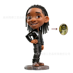 Dreadlocks <b>Boy</b> Figurine Leather Jacket Style Cartoon Toy PVC Material Desktop Decoration For <b>Boys</b> Age 14 <b>Up</b> - Product Image 2