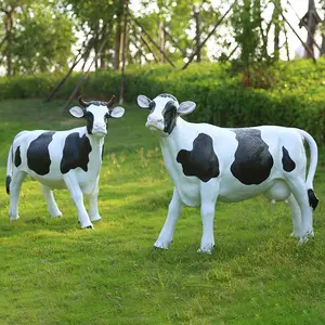 resin fiberglass large animatronic animal cow garden statue sculpture can be customized