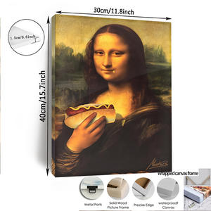 Affiche amusante WBdesignz - Mona Lisa, papier toilette, geste du nez, décoration murale ironique (A4) sans cadre, en pâte de bois, fabriqué en Chine - Product Image 3