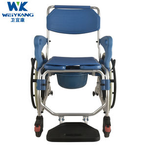 Silla de baño Manual con ruedas, orinal de mesita de noche, asiento de inodoro, cómoda, extraíble, 894 - Product Image 3