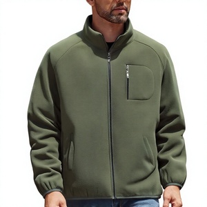 Vente en gros directe usine – Blousons polaires pour hommes à fermeture éclair intégrale, manteaux softshell décontractés avec poche poitrine zippée - Product Image 4