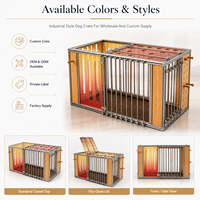 Cage pour chien en profilé aluminium, panneaux en acrylique transparent et en bois écologique, porte verrouillable, cage pour animaux de compagnie sur mesure