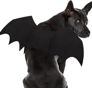 New Design Fashion Halloween Pet Clothes Cool Puppy Cat Bat Hoodie Costume Cat Dog Clothes Black T-shirts Cloth Vests Bat Wings