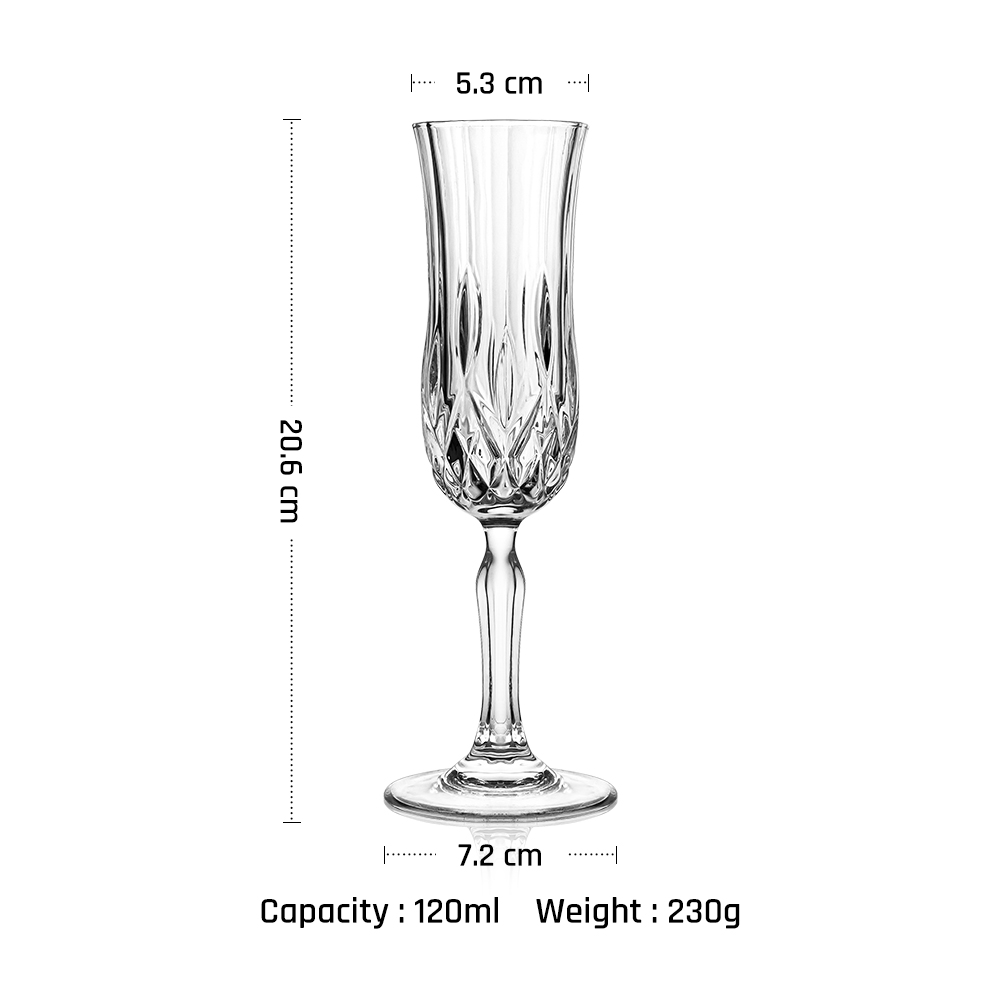 Flûte à champagne transparente