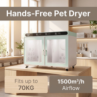 ALFAPET AP-50B(XXXL) Cabine de séchage pour animaux de compagnie, sécheuse pour chiens de très grande taille en acier inoxydable, triple moteur 4500W pour chiens jusqu'à 70 kg