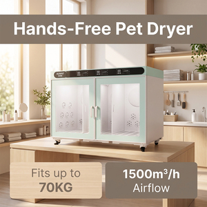 ALFAPET AP-50B(XXXL) Cabine de séchage pour animaux de compagnie, sécheuse pour chiens de très grande taille en acier inoxydable, triple moteur 4500W pour chiens jusqu'à 70 kg - Product Image 2