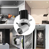 Spot LED encastré architectural orientable COB CRI90, éclairage commercial dimmable, spot LED allongé