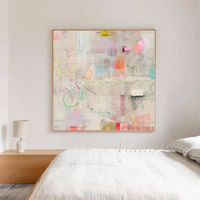 Peinture acrylique abstraite texturée épaisse et colorée de grande taille encadrée, décoration murale moderne pour salon et maison