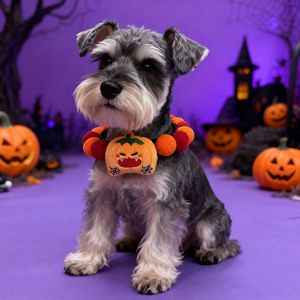 Collares de Halloween para mascotas, Bola de piel, collares de fantasma de calabaza para Velcro, decorativos sostenibles, para gatos y perros, bufandas para perros y gatos al aire libre - Product Image 4