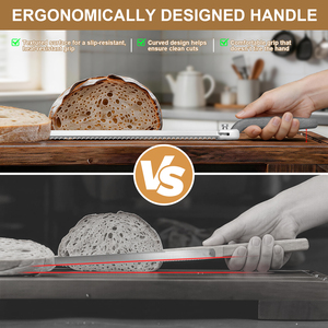 Cortador de Pan Ajustable Manual con Guía de Grosor, Cuchillo para Pan de Levadura con Hoja Dentada de Acero Inoxidable - Product Image 3