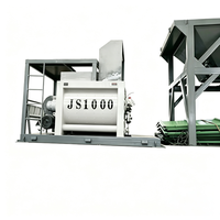 Bétonnière à double arbre à rotation forcée JS1000 |   Centrale de Béton Prête à l'Emploi Industrielle de 1000L, Machine de Malaxage